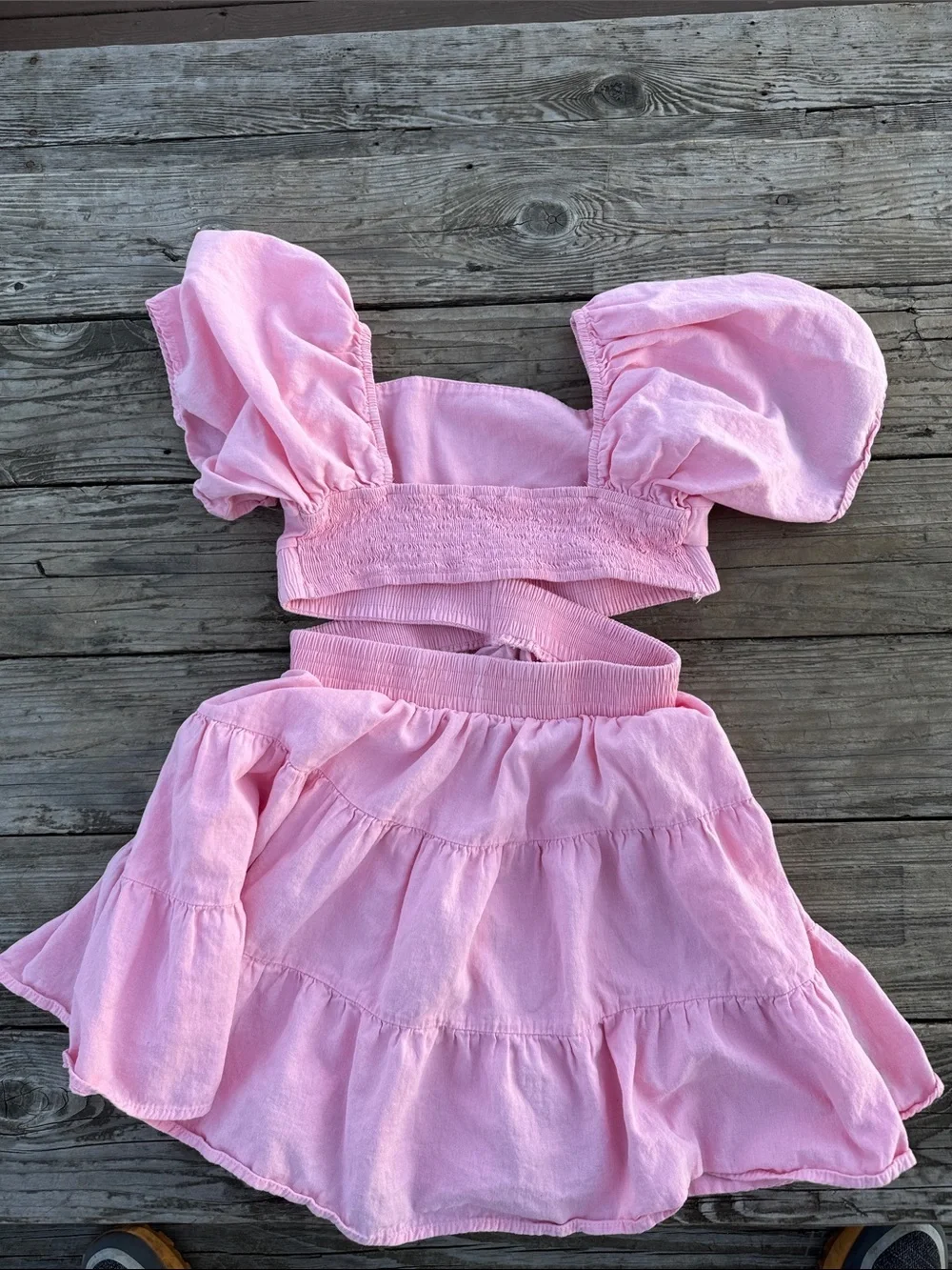 Shy Velvet Light Pink Cute Out Tiered Dress size Medium